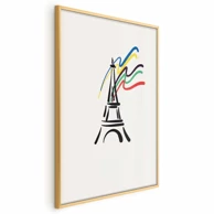 Plakat Eiffelov toranj i boje, 21x30 cm, zlatni okvir