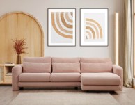 Kutna garnitura, Lily corner, desni, ružičasta