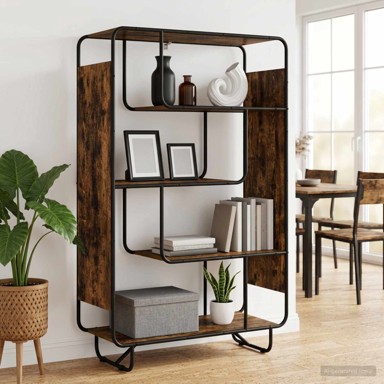 Visoka komoda 93,5 x 37,5 x 144 cm, dimljeni hrast