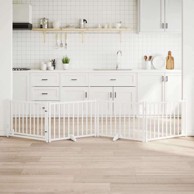 Vrata za pse s vratima sklopiva, 4 panela, 80 x 60 x 2 cm, bijela