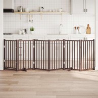 Vrata za pse s vratima sklopiva, 6 panela, smeđi hrast, 300 cm (50×90×2 cm)