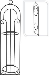 Stalak za dvije biljke, crni 71x19 cm