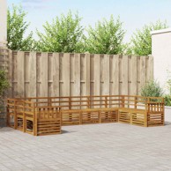 Set sofa 10 kom, prirodna, čvrsto drvo akacije