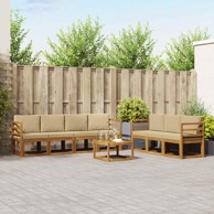 Set vanjskih sofa s jastukom, 8 pcs, prirodna i bež
