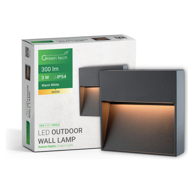 GREEN TECH LED fasadna zidna svjetiljka Venus 3 W 3000 K IP54, crna