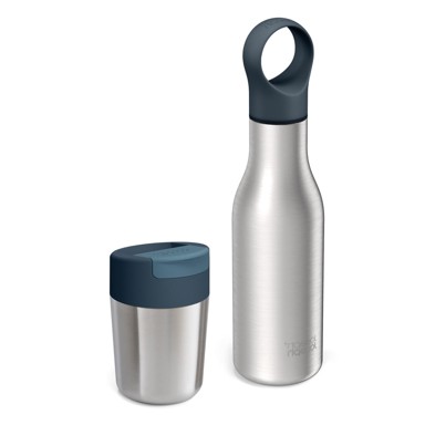 JOSEPH JOSEPH Set putne boce i šalice od nehrđajućeg čelika Loop&Sipp