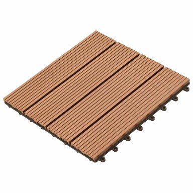 Pločice za decking, 11 kom, 30 x 30 cm, drvoplastična smjesa, smeđa