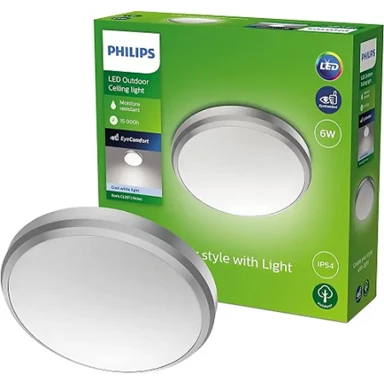 PHILIPS Plafonjera Doris, 6W, 4000 K, IP54, 8719514417854, nikal
