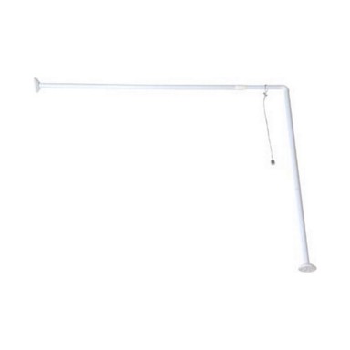 TENDANCE Držač zavjese za kadu i tuš s pričvrsnim kablom za strop aluminij, bijeli