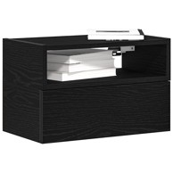 Zidni noćni ormarić crni 45x26x28,5 cm