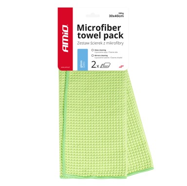 AMIO Set od 2 krpe od mikrofibre za čišćenje i sušenje stakla i ogledala, 30×40 cm, 280 g