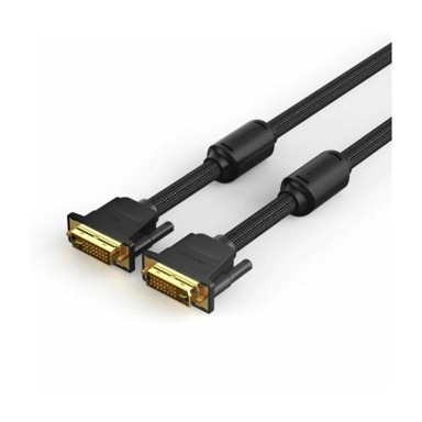 VENTION DVI kabel, pamučni pleteni, (24 1) muški na muški, 3m, crni 
