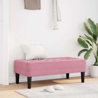 Klupa, 113x57x39 cm, baršun, ružičasta