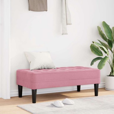 Klupa, 113x57x39 cm, baršun, ružičasta