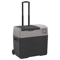 Prijenosni hladnjak s kotačima i ručkom, crno-sivi, 50 L, PP
