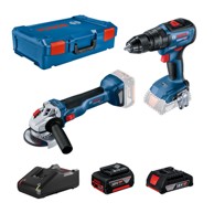 BOSCH Aku kutna brusilica GWS 18V-10 + GSB 18V-50, 2 baterije i punjač