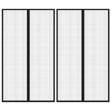 Zastor protiv insekata 200x80 cm, 2 kom s magnetima, crni