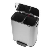 BRABANTIA Željezna kanta za smeće za odvojeni otpad/s pedalom u mat srebrnoj boji 60 l Bo