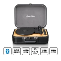 LENCO Gramofon TT-116BK sa zvučnicima, Bluetooth 5, RCA izlaz, AUX ulaz, USB-B PC kodiranje, 33, 45 i 75 RPM
