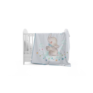 INTERBABY Dekica Elephant Blue, 110 x 140 cm