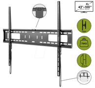 GOOBAY Zidni nosač za TV PRO FIXED XL 49892, 109 cm - 254 cm