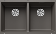 BLANCO Sudoper Subline 350/350-U InFino, Silgranit, vulkan siva