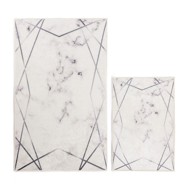 MILA HOME Bijele/sive kupaonske prostirke u setu 2 kom 60x100 cm Geometric