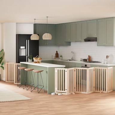 Vrata za pse s vratašcima 12 panela sklopiva 600 cm drvo topole