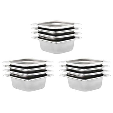 Posude Gastronorm GN 1/6 65 mm 12 kom, srebrna