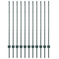Stupovi ograde 11 kom U obliku 120 cm čelik, zelena