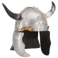Fantastična vikinška kaciga za LARP, srebrna, čelična, model 21