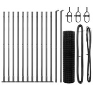 Euro ograda set od 2 metal velika izdržljiva euro ograda, siva