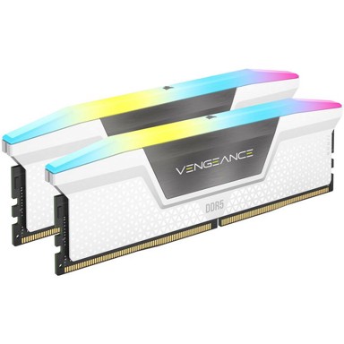 CORSAIR RAM memorija Vengeance RGB, DDR5, 6200 MHz, CL36, 32 GB Dual-Kit, bijela CMH32GX5M2B6200C36W