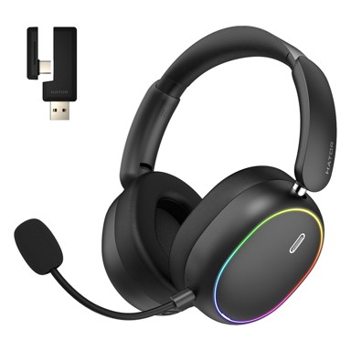 HATOR Gaming slušalice Phoenix 2 Wireless, USB-C / USB-A, Bluetooth, crne