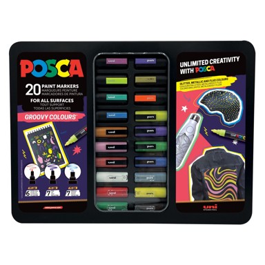 POSCA Markeri u metalnoj kutiji, 20 kom.