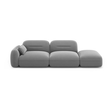 INTERIEURS 86 Svijetlo siva baršunasta sofa (s lijevim kutom) Audrey, 295x90x70,05 cm