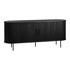 UNIQUE FURNITURE Crna niska komoda u dekoru hrasta s kliznim vratima 76x180 cm Nola