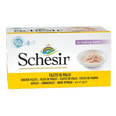 SCHESIR Cat pileći file natural multipack, konzerva 6x50 g