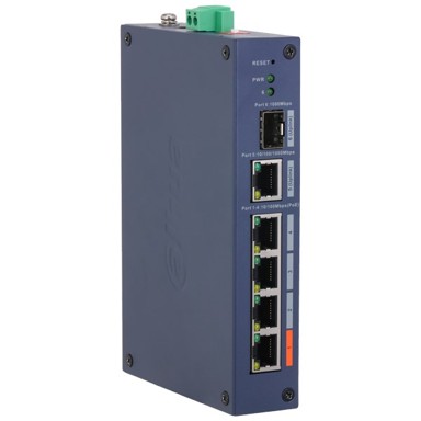 DAHUA TECHNOLOGY Switch 6-Port Cloud Managed Hardened, upravljivi L2, 4× PoE, plava