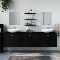 Set kupaonskog namještaja, konstruirano drvo, crna, 6 kom
