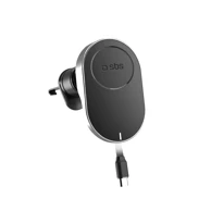SBS Držač za mobitel TESUPP15WRETRACABL, bežično punjenje 15 W, MagSafe, uvlačivi kabel, crni