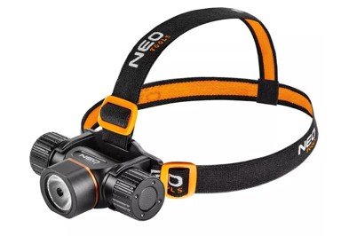 NEO TOOLS Naglavna LED svjetiljka, 2000LM, Cree XHP50.2, USB punjiva