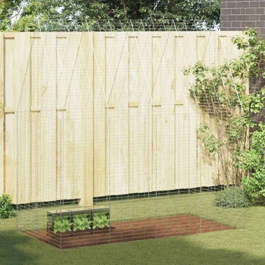 Kavez za zečeve 400 × 100 × 210 cm, cinkani čelik, srebrni