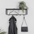  SPINDER DESIGN Crna metalna zidna vješalica s policom Rex