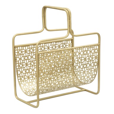 MAURO FERRETTI Trivola stalak za časopise, metalni, zlatni