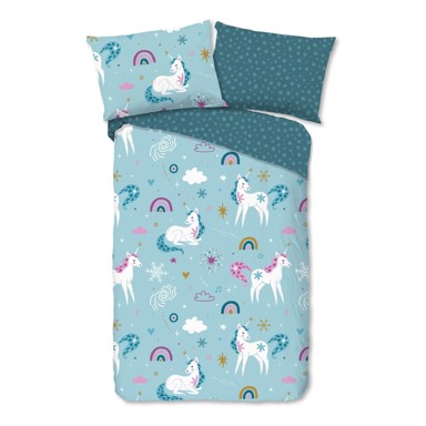 GOOD MORNING Flanelska dječja posteljina za krevet za jednu osobu 140x200 cm Snowycorn