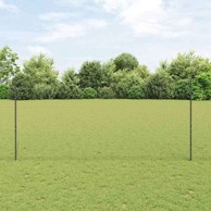Ograda s postovima, 1,4 x 100 m, čelik i PVC, siva