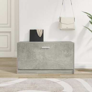 Klupa za cipele boja betona 80x24x45 cm konstruirano drvo