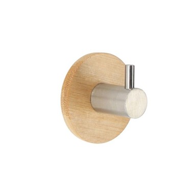 TENDANCE Kukica za ručnik 3M, okrugla, bambus/krom