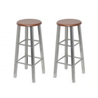 Barske Stolice 2 kom metal s MDF Sjedalom